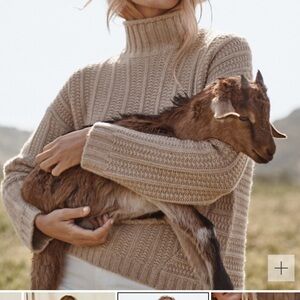 Garnet Hill Chunky cashmere camel size S